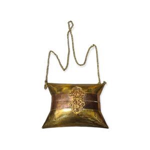 Vintage Brass like Pillow Box Purse